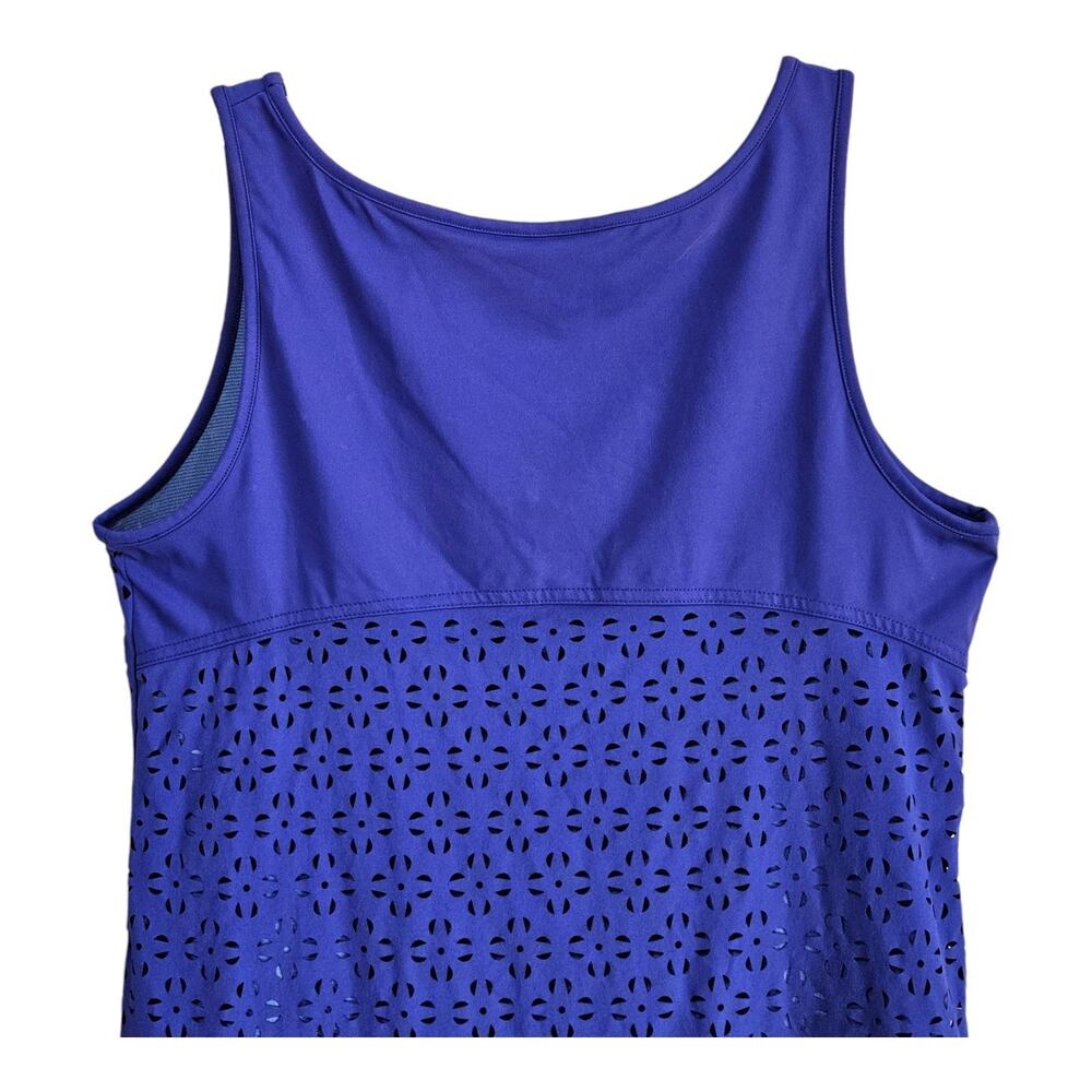 TITLE NINE Women's M Tank Dress Laser Cut Geometric Purple Lined Activewear - Picture 6 of 8